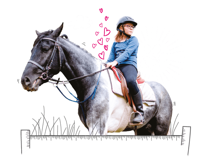 Photo illustration of a horse and rider