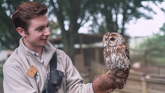Man holding an owl