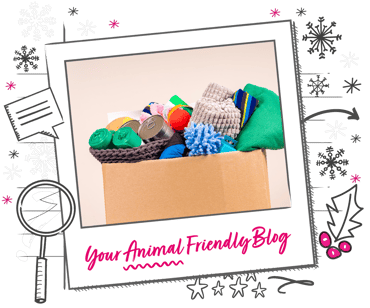 A box of pet supplies