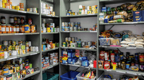 Image of a fully stocked food bank
