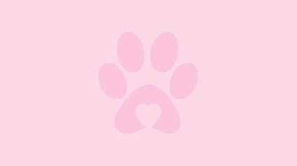A pink paw print on a light pink background