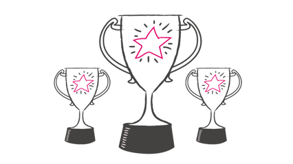 Illustrated award trophies
