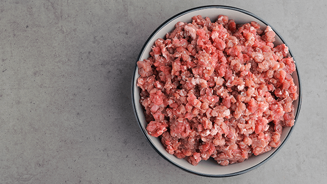 raw dog food in a bowl