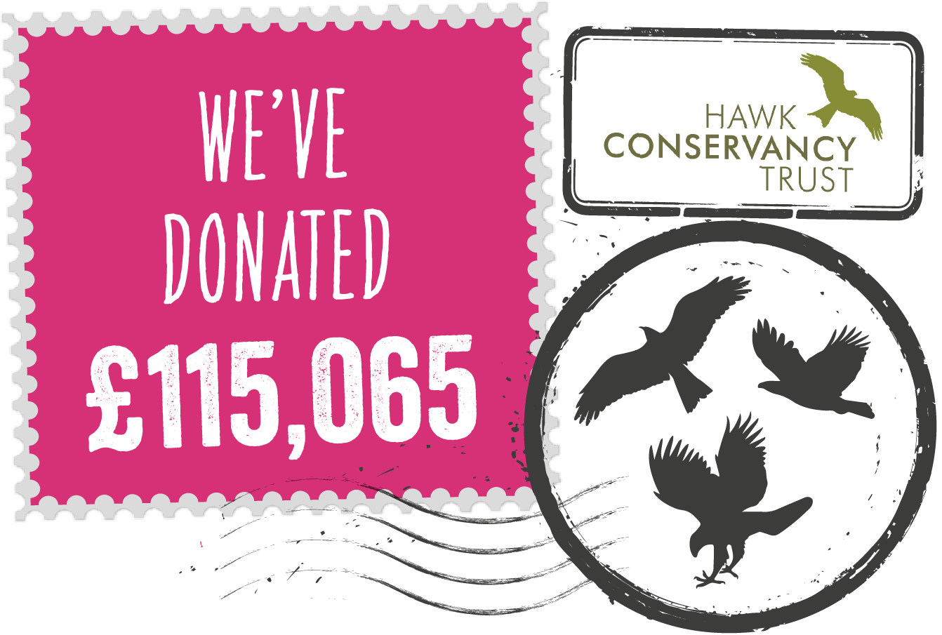 Donation illustration of £115,065 to Hawk Conservancy Trust