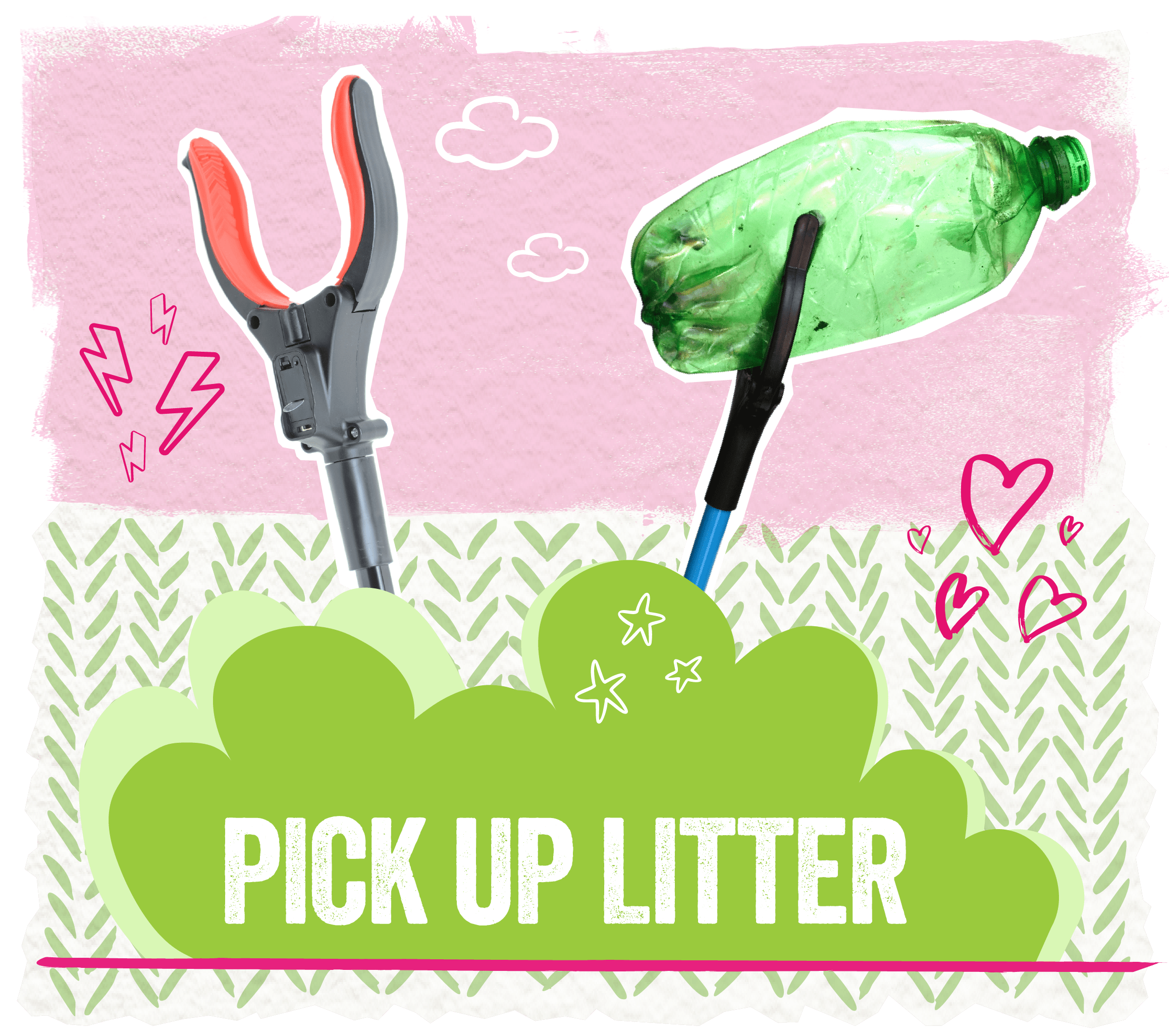 Pick up litter graphic