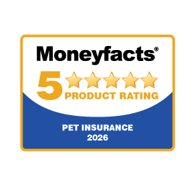 Moneyfacts 5 star product rating for Pet Insurance 