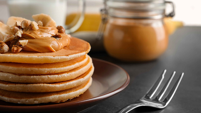 A stack of pancakes