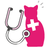 Graphic of a cat with a stethoscope
